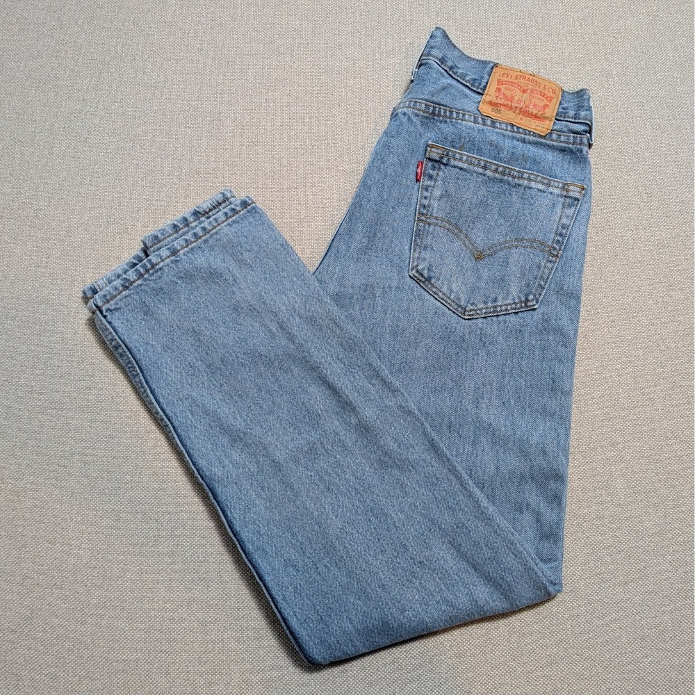 Levi's 505 Men's W32 L30 Light Wash Regular Fit Straight Leg Jeans Denim Blue